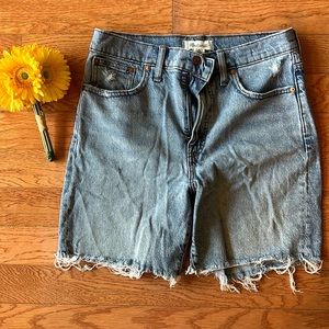 Madewell high-rise denim mid-length shorts